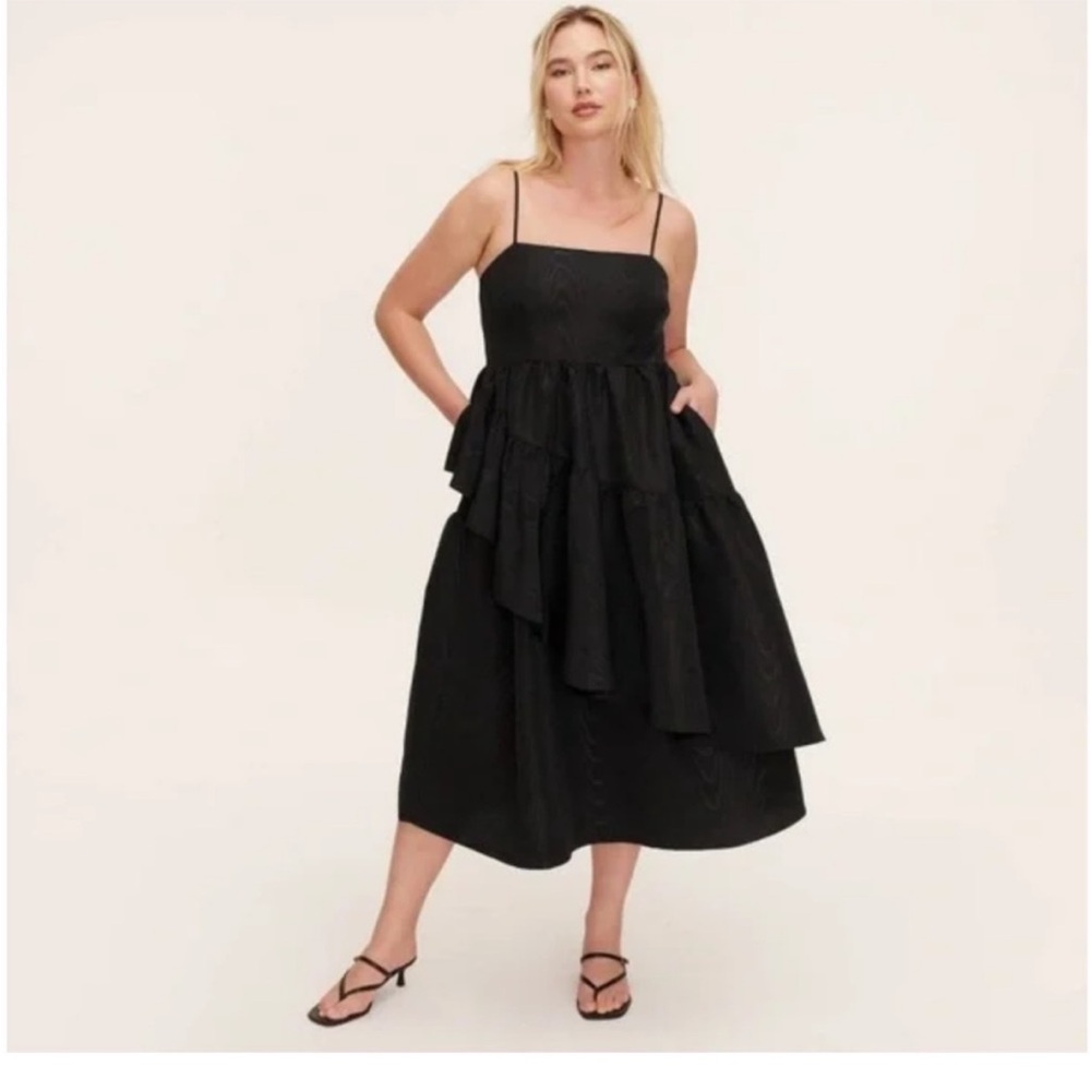 Women's Tiered Ruffle Midi Tank Dress - kate spade new york x Target Black L NWT